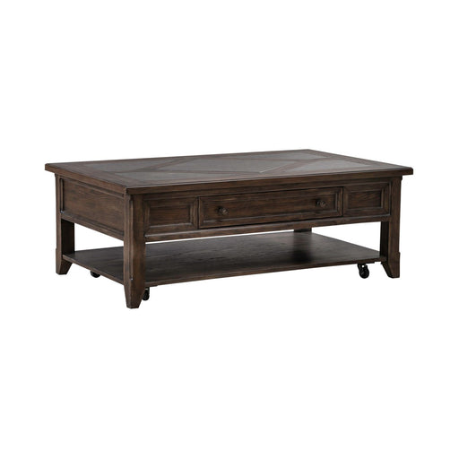 Paradise Valley Rectangular Cocktail Table in Saddle Brown - Furniture 4 Less (Jacksonville, NC)