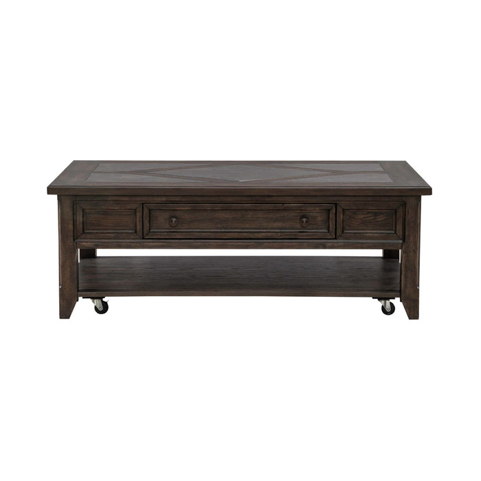 Paradise Valley Rectangular Cocktail Table in Saddle Brown - Furniture 4 Less (Jacksonville, NC)