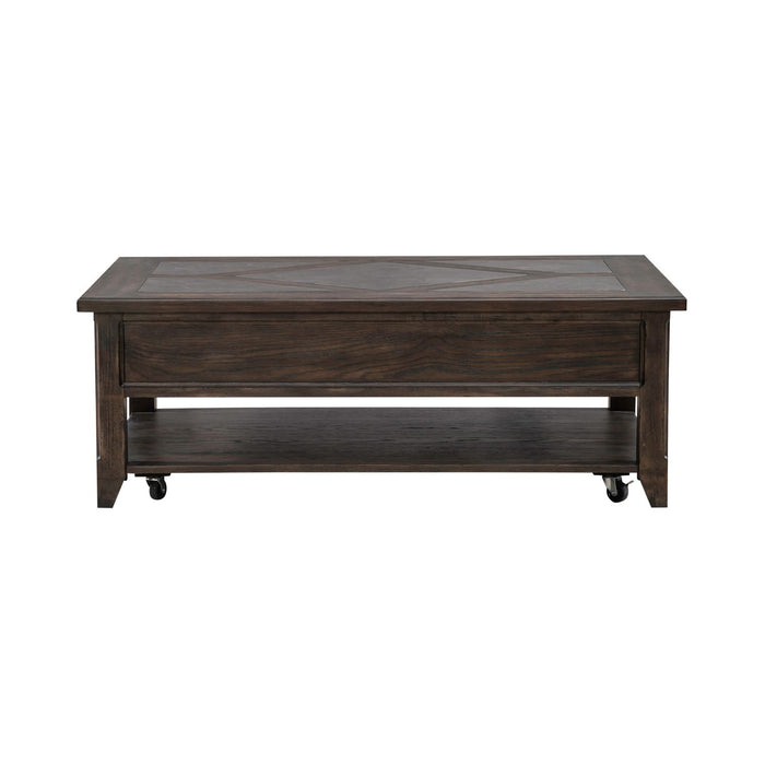Paradise Valley Rectangular Cocktail Table in Saddle Brown - Furniture 4 Less (Jacksonville, NC)