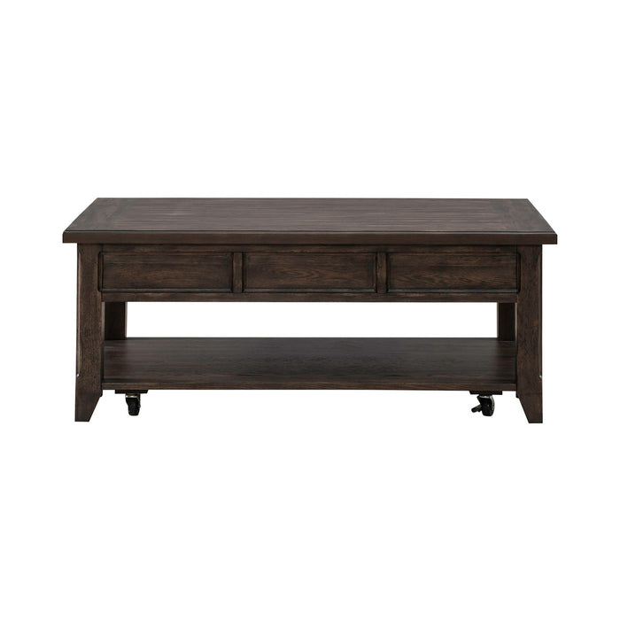 Paradise Valley Lift Top Cocktail Table in Saddle Brown - Furniture 4 Less (Jacksonville, NC)