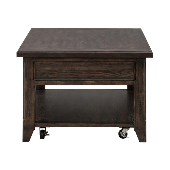 Paradise Valley Lift Top Cocktail Table in Saddle Brown - Furniture 4 Less (Jacksonville, NC)