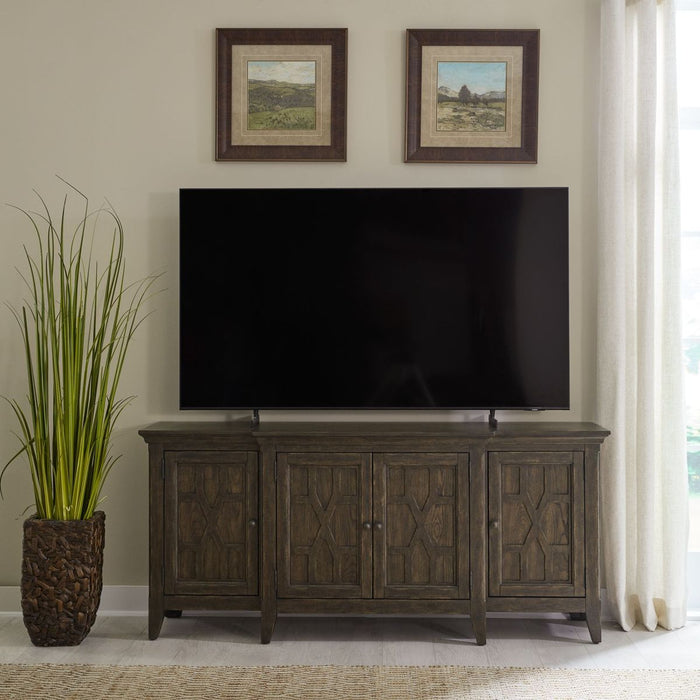 Liberty Furniture Paradise Valley 76 Inch TV Console in Saddle Brown - Furniture 4 Less (Jacksonville, NC)