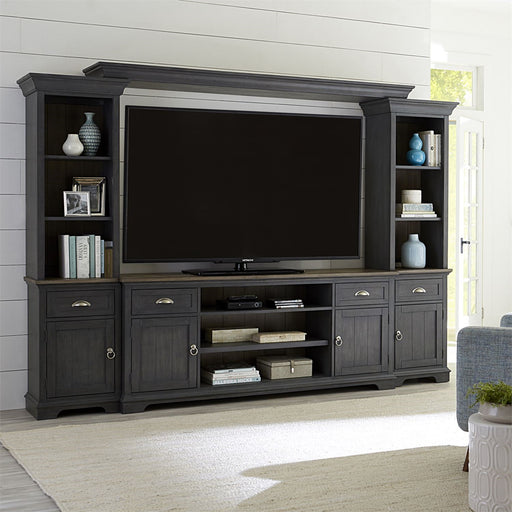 Liberty Furniture Ocean Isle 72 Inch Entertainment TV Stand in Slate with Weathered Pine - Furniture 4 Less (Jacksonville, NC)