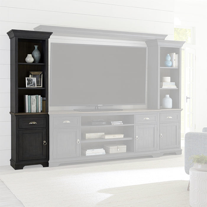 Liberty Furniture Ocean Isle Entertainment Center with Piers in Slate with Weathered Pine - Furniture 4 Less (Jacksonville, NC)