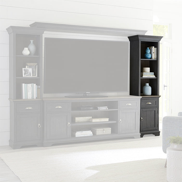 Liberty Furniture Ocean Isle Entertainment Center with Piers in Slate with Weathered Pine - Furniture 4 Less (Jacksonville, NC)