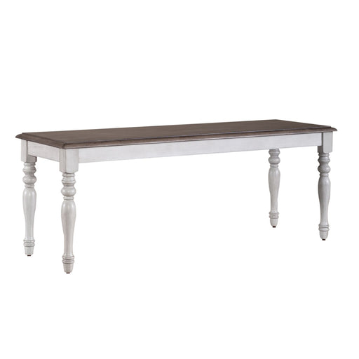 Ocean Isle Bench (RTA) in Antique White with Weathered Pine - Furniture 4 Less (Jacksonville, NC)