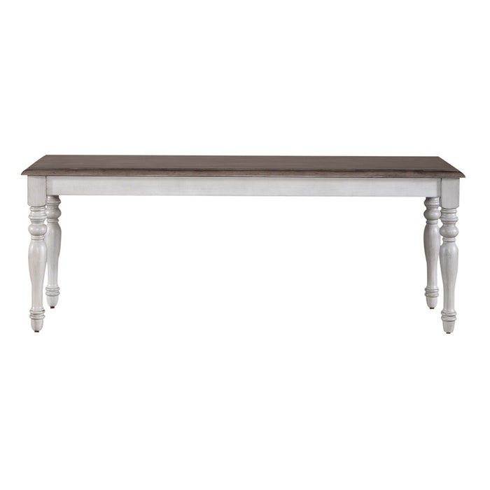 Ocean Isle Bench (RTA) in Antique White with Weathered Pine - Furniture 4 Less (Jacksonville, NC)
