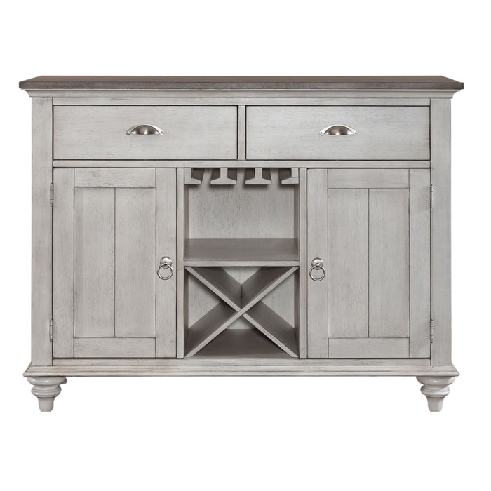 Ocean Isle Buffet in Antique White with Weathered Pine - Furniture 4 Less (Jacksonville, NC)