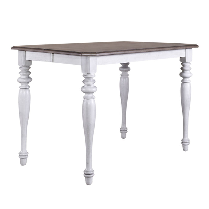 Ocean Isle Gathering Table in Antique White with Weathered Pine - Furniture 4 Less (Jacksonville, NC)