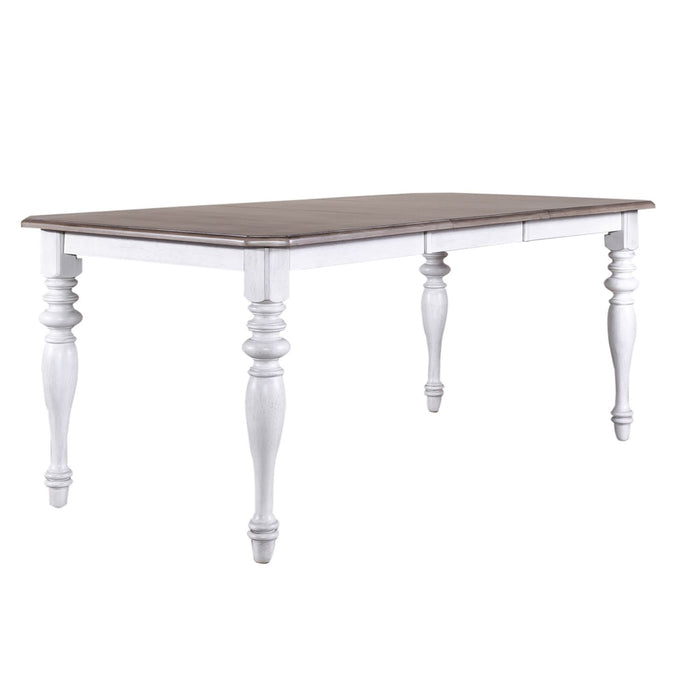 Ocean Isle Rectangular Leg Table in Antique White with Weathered Pine - Furniture 4 Less (Jacksonville, NC)