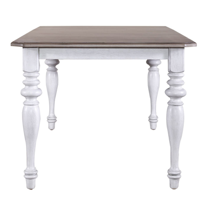 Ocean Isle Rectangular Leg Table in Antique White with Weathered Pine - Furniture 4 Less (Jacksonville, NC)