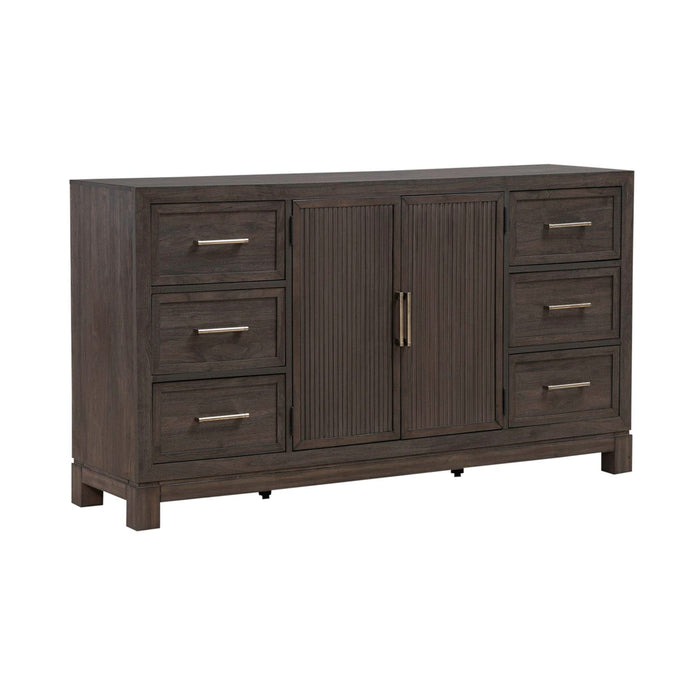 Modern Edge 2 Door 6 Drawer Dresser in Caffe - Furniture 4 Less (Jacksonville, NC)