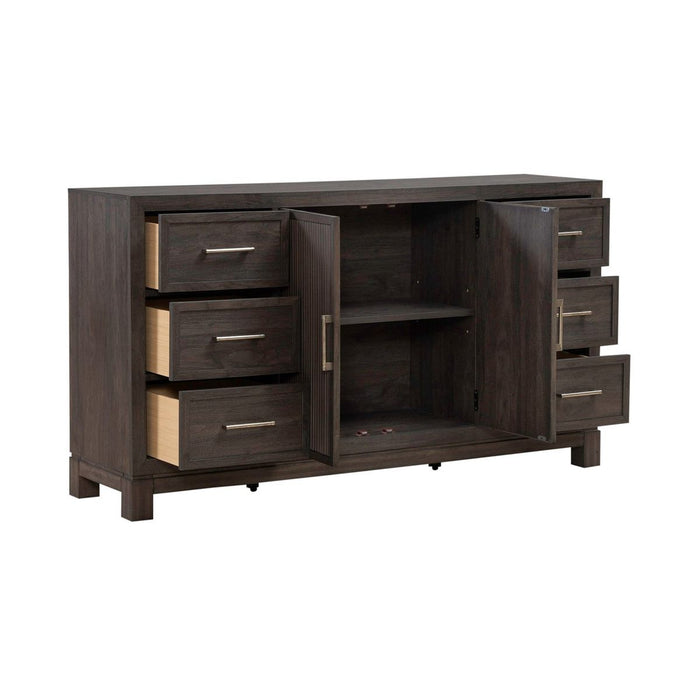 Liberty Furniture Modern Edge 2 Door 6 Drawer Dresser in Caffe - Furniture 4 Less (Jacksonville, NC)