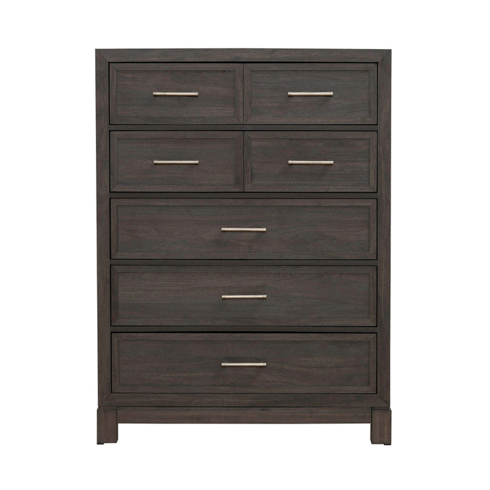 Modern Edge 5 Drawer Chest in Caffe - Furniture 4 Less (Jacksonville, NC)