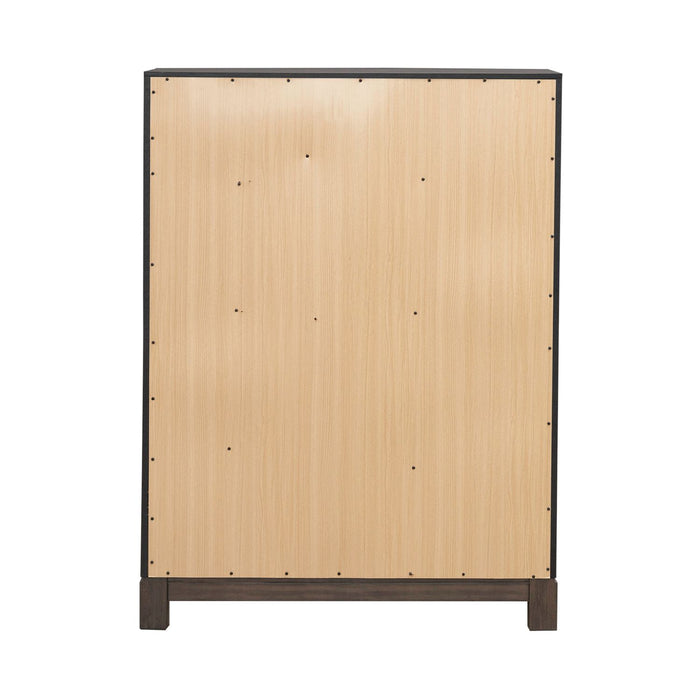Modern Edge 5 Drawer Chest in Caffe - Furniture 4 Less (Jacksonville, NC)