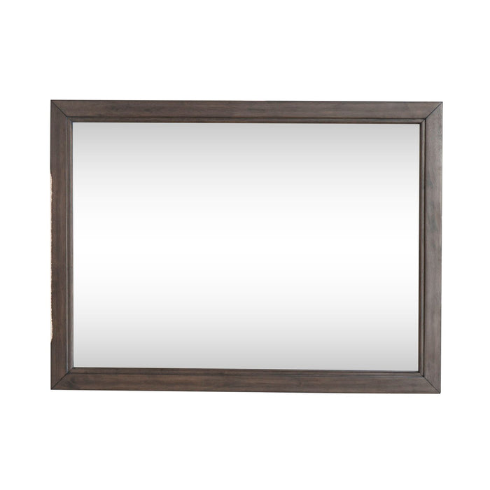 Modern Edge Landscape Mirror in Caffe - Furniture 4 Less (Jacksonville, NC)