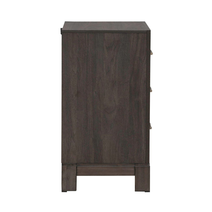 Modern Edge Nightstand w/ Charging Station in Caffe - Furniture 4 Less (Jacksonville, NC)