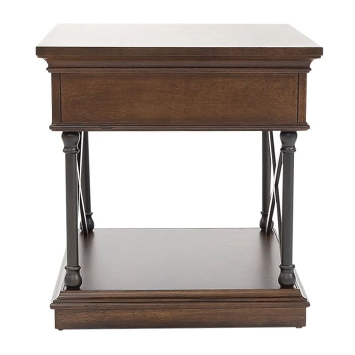 Tribeca End Table in Cordovian Brown - Furniture 4 Less (Jacksonville, NC)