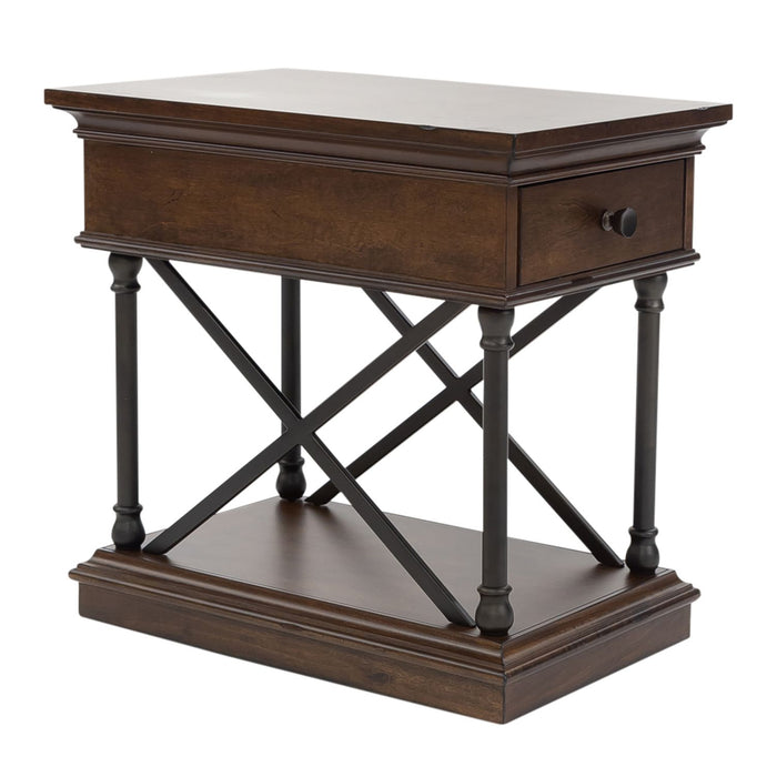 Tribeca Chairside Table in Cordovian Brown - Furniture 4 Less (Jacksonville, NC)