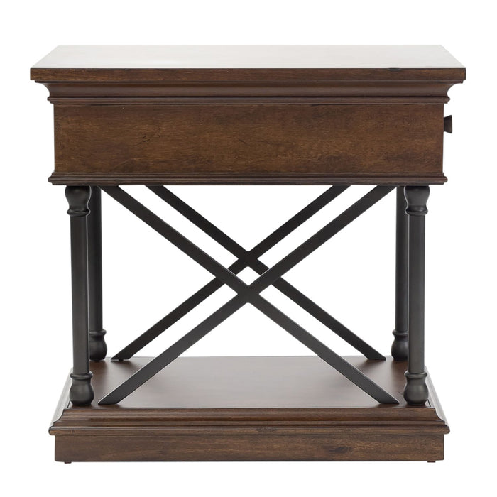 Tribeca Chairside Table in Cordovian Brown - Furniture 4 Less (Jacksonville, NC)