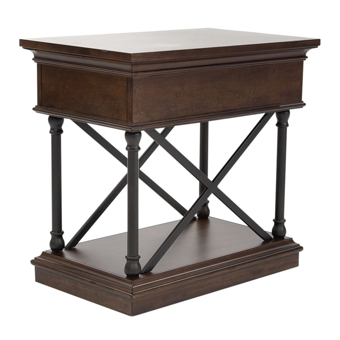 Tribeca Chairside Table in Cordovian Brown - Furniture 4 Less (Jacksonville, NC)