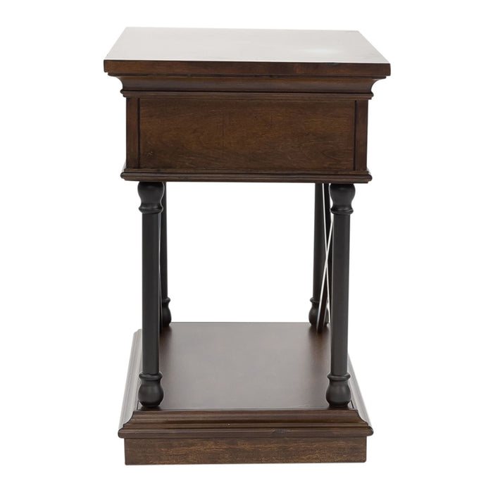 Tribeca Chairside Table in Cordovian Brown - Furniture 4 Less (Jacksonville, NC)