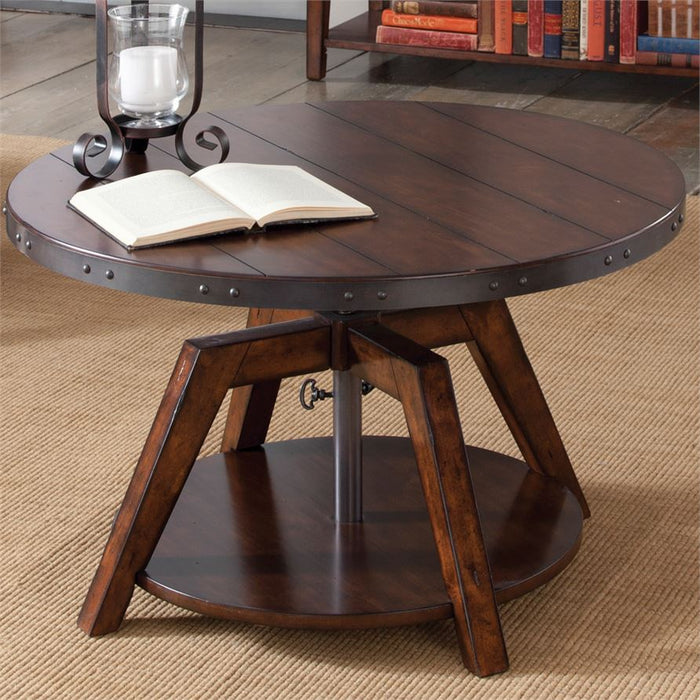 Liberty Aspen Skies Motion Cocktail Table in Russet Brown - Furniture 4 Less (Jacksonville, NC)