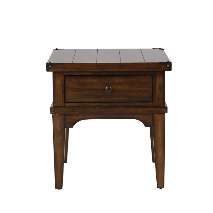 Aspen Skies End Table in Russet Brown - Furniture 4 Less (Jacksonville, NC)