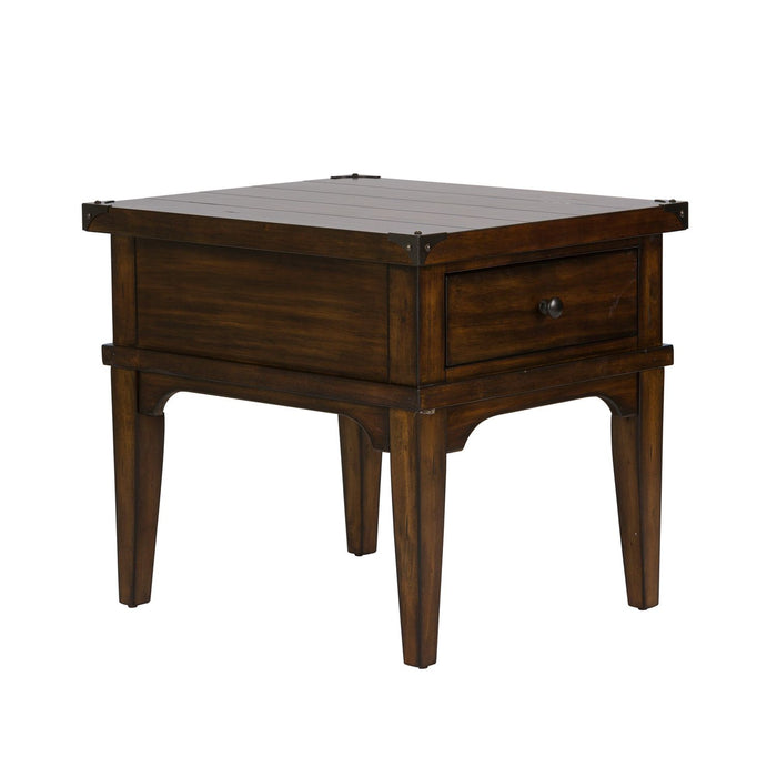 Aspen Skies End Table in Russet Brown - Furniture 4 Less (Jacksonville, NC)