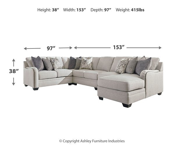 Dellara Sectional with Chaise - Furniture 4 Less (Jacksonville, NC)