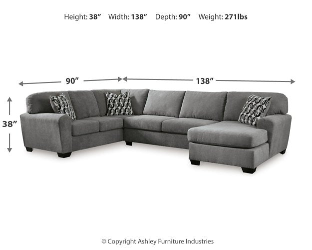 Birkdale Court Sectional with Chaise - Furniture 4 Less (Jacksonville, NC)