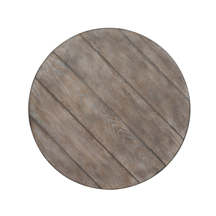 Sedona Round End Table in Heavy Distressed White - Furniture 4 Less (Jacksonville, NC)