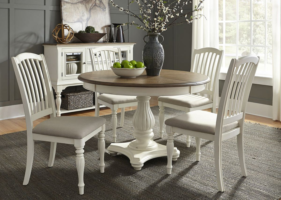 Liberty Furniture Cumberland Creek Pedestal Dining Table in Nutmeg/White 334-4860 - Furniture 4 Less (Jacksonville, NC)