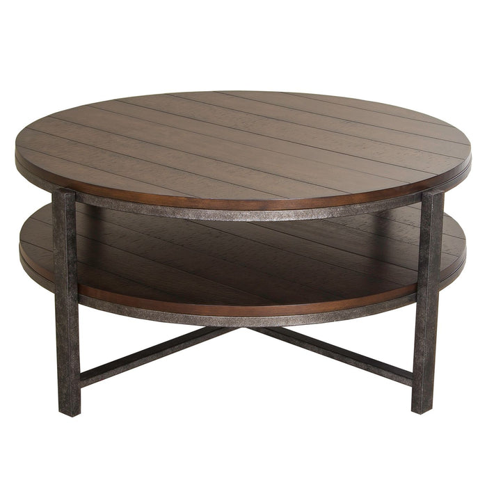 Breckinridge Round Cocktail Table in Mahogany - Furniture 4 Less (Jacksonville, NC)