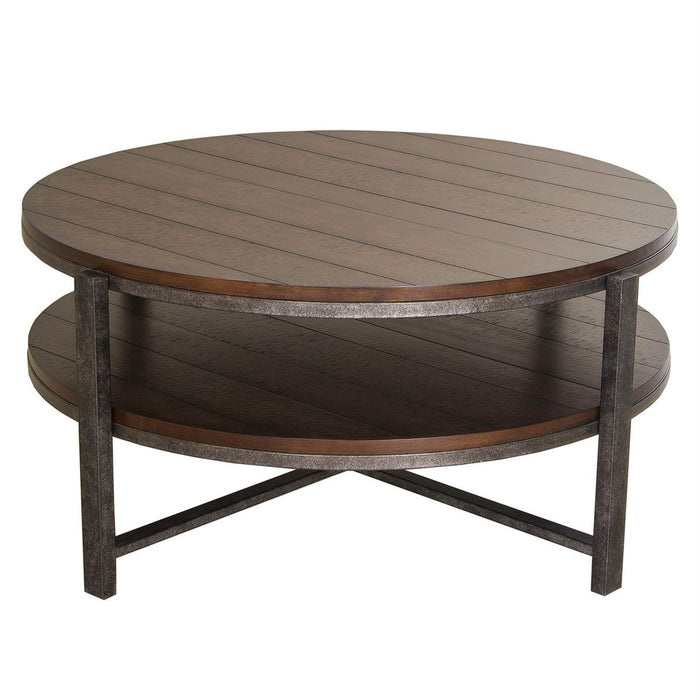 Liberty Breckinridge Round Cocktail Table in Mahogany - Furniture 4 Less (Jacksonville, NC)