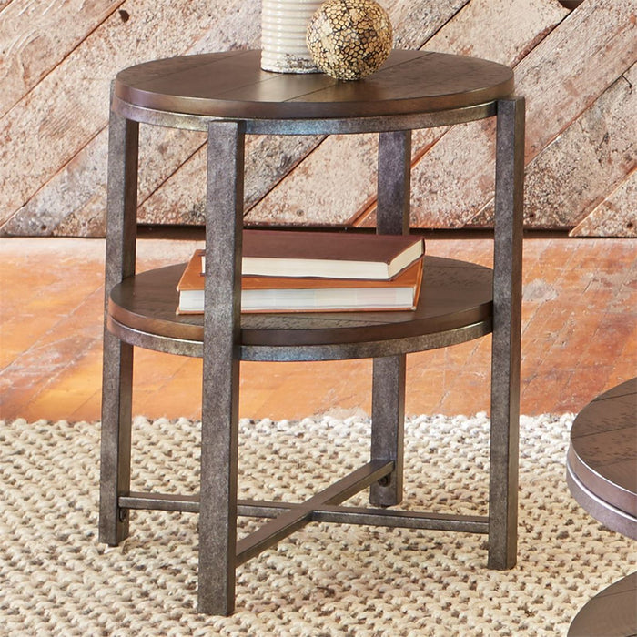 Liberty Breckinridge Round End Table in Mahogany - Furniture 4 Less (Jacksonville, NC)