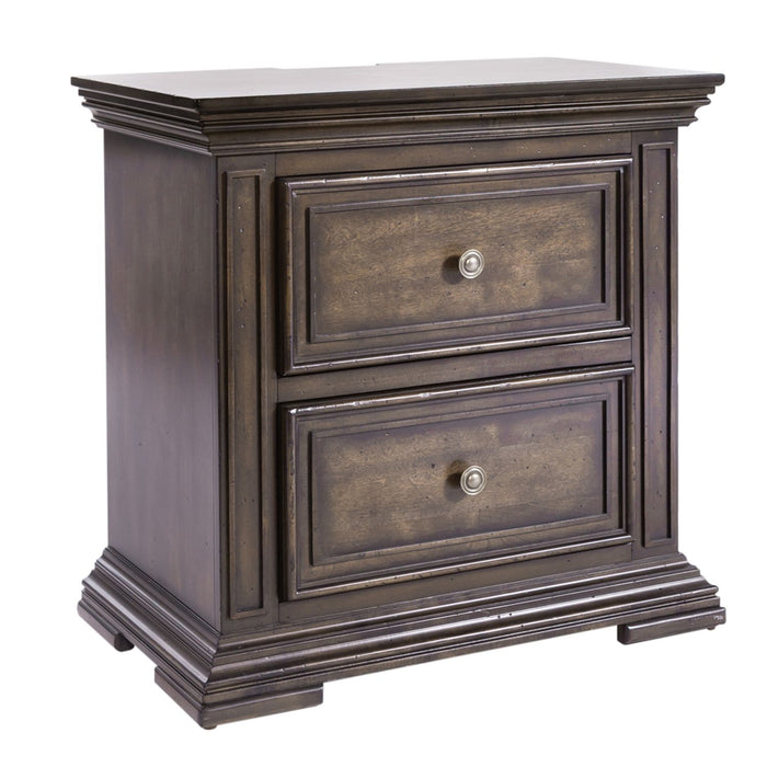 Big Valley 2 Drawer Night Stand w/ Charging Station - Furniture 4 Less (Jacksonville, NC)