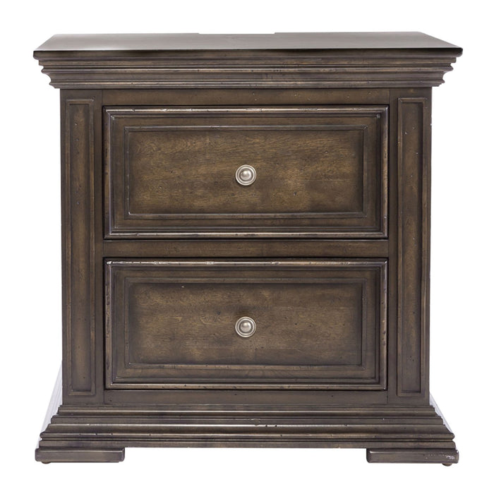 Big Valley 2 Drawer Night Stand w/ Charging Station - Furniture 4 Less (Jacksonville, NC)