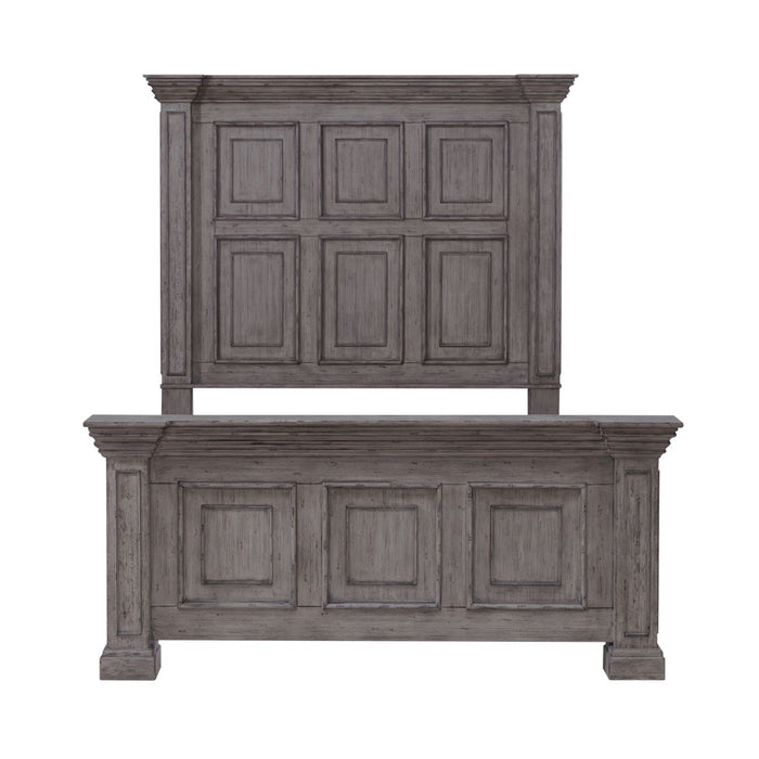 Liberty Furniture Big Valley King Mansion Panel Bed in Graystone - Furniture 4 Less (Jacksonville, NC)