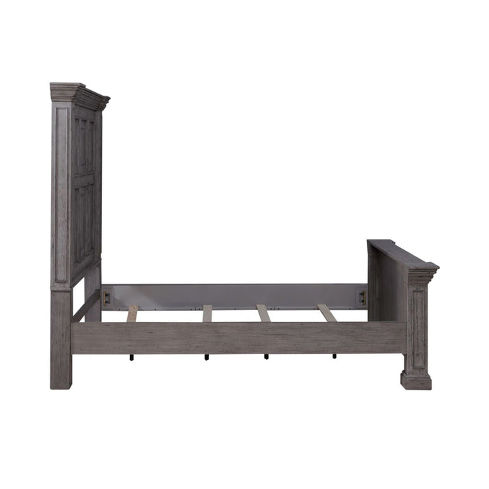 Liberty Furniture Big Valley King Mansion Panel Bed in Graystone - Furniture 4 Less (Jacksonville, NC)