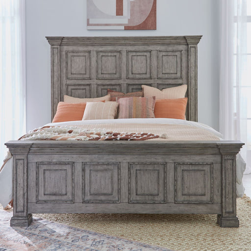 Liberty Furniture Big Valley Queen Mansion Panel Bed in Graystone image