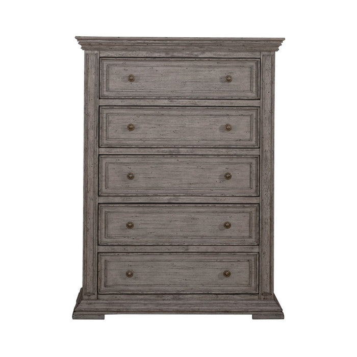Liberty Furniture Big Valley 5 Drawer Chest in Graystone - Furniture 4 Less (Jacksonville, NC)