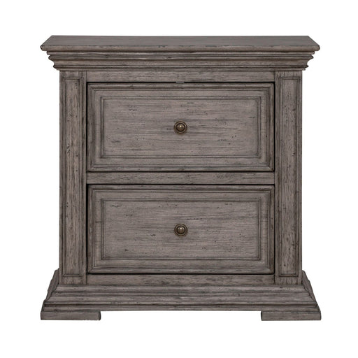 Liberty Furniture Big Valley 2 Drawer Nightstand with Charging Station in Graystone - Furniture 4 Less (Jacksonville, NC)