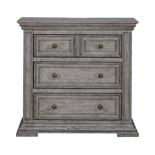 Liberty Furniture Big Valley Bedside Chest with Charging Station in Graystone - Furniture 4 Less (Jacksonville, NC)