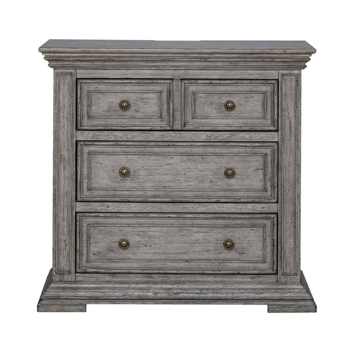 Liberty Furniture Big Valley Bedside Chest with Charging Station in Graystone - Furniture 4 Less (Jacksonville, NC)