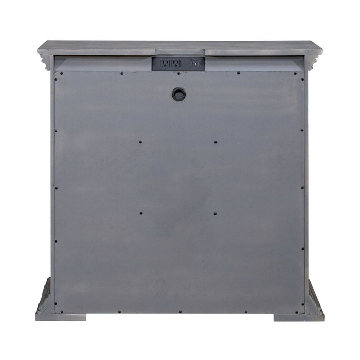 Liberty Furniture Big Valley Bedside Chest with Charging Station in Graystone - Furniture 4 Less (Jacksonville, NC)