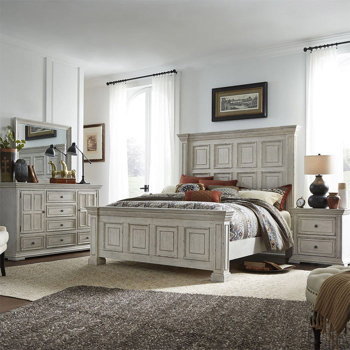 Liberty Furniture Big Valley Cal King Panel Bed in Whitestone - Furniture 4 Less (Jacksonville, NC)