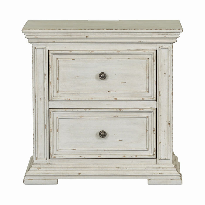 Big Valley 2 Drawer Night Stand w/ Charging Station - Furniture 4 Less (Jacksonville, NC)