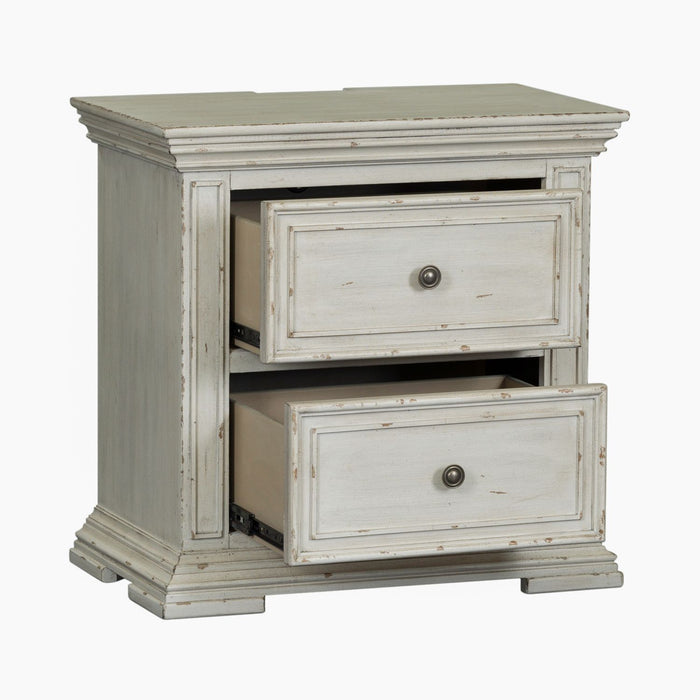 Big Valley 2 Drawer Night Stand w/ Charging Station - Furniture 4 Less (Jacksonville, NC)