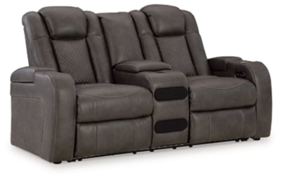 Fyne-Dyme Power Reclining Loveseat with Console - Furniture 4 Less (Jacksonville, NC)